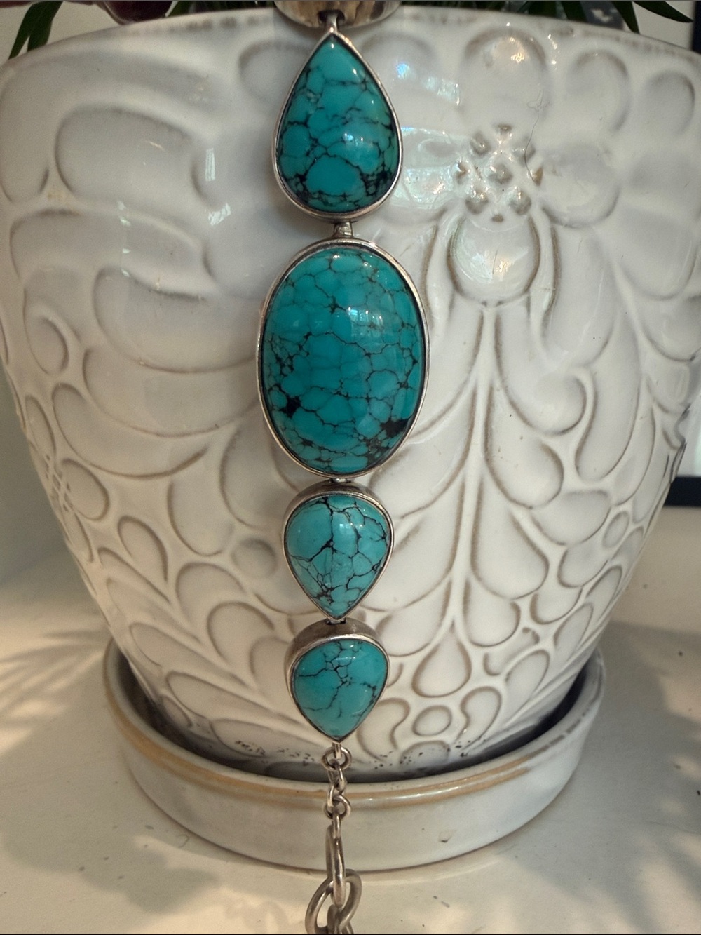 Whitney Kelly 925 Sterling Silver Turquoise 5-Stone Toggle Bracelet | WK